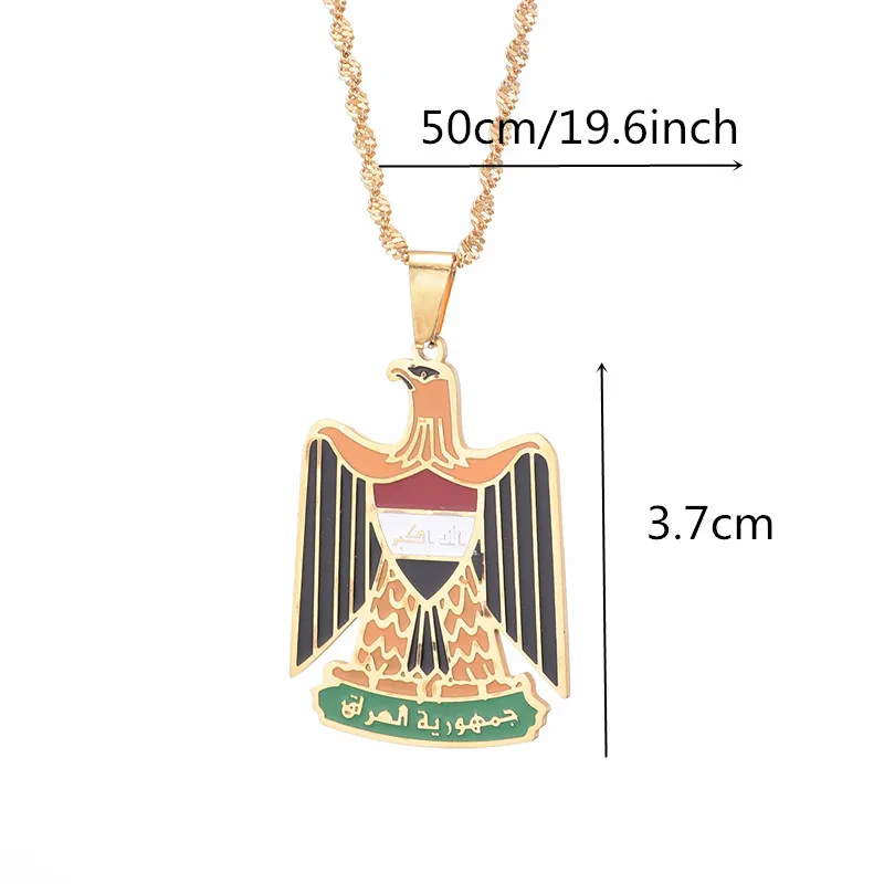 Stainless Steel Republic Of Iraq Pendant Necklaces Jewelry Charms Iraqi Chain Necklace