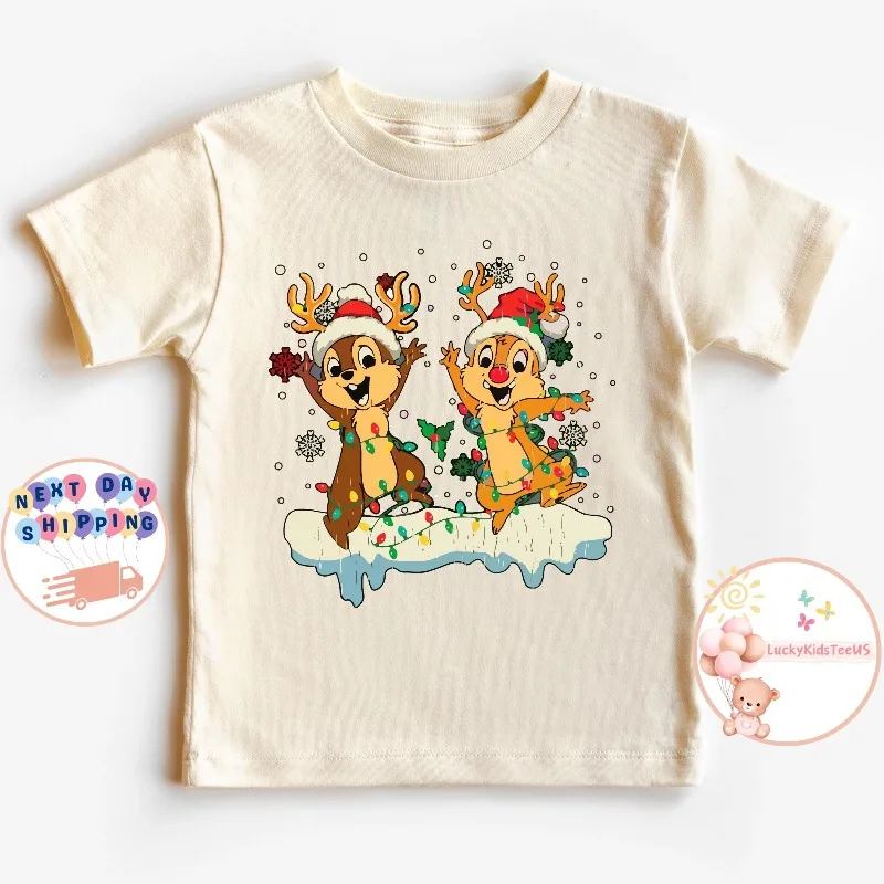 

Рождественская рубашка с лампочками «Чип и Дейл», рождественская рубашка Диснея, рубашка для отдыха Диснея, рождественская рубашка, Рождество Диснея Дейла