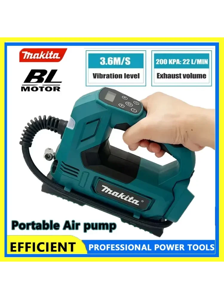 Makita Draagbare Luchtpomp 18V Batterij Lithium-Ion Draadloze Inflator Blote Tool Voor Autoband Inflator Elektrische Motorfiets pomp - afbeelding 2