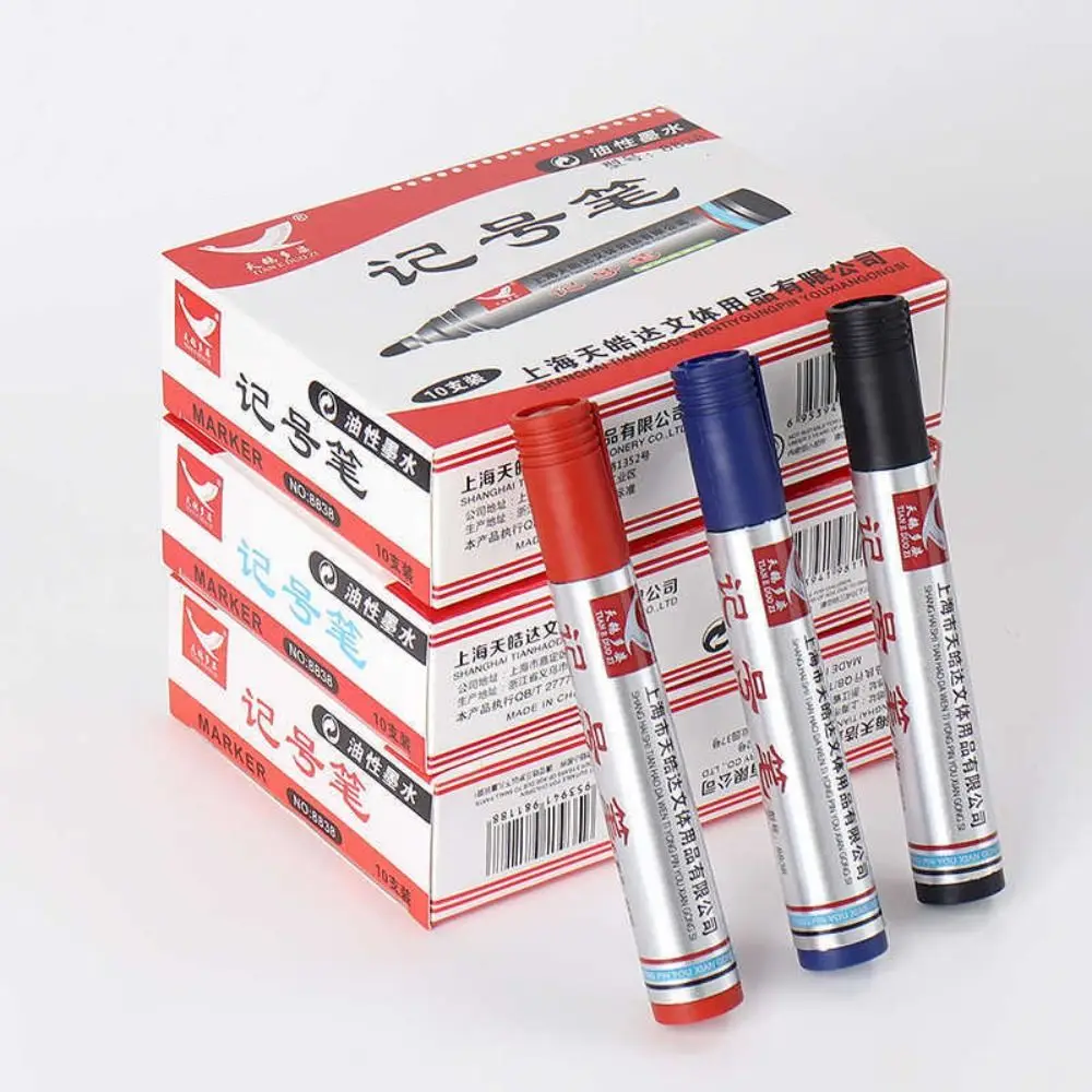 10Pcs/Box Useful Graphic Drawing White Marker Pen Permanent Quick-drying Graffiti Pens Artist Oil-based Marker Pen Sketch Pens