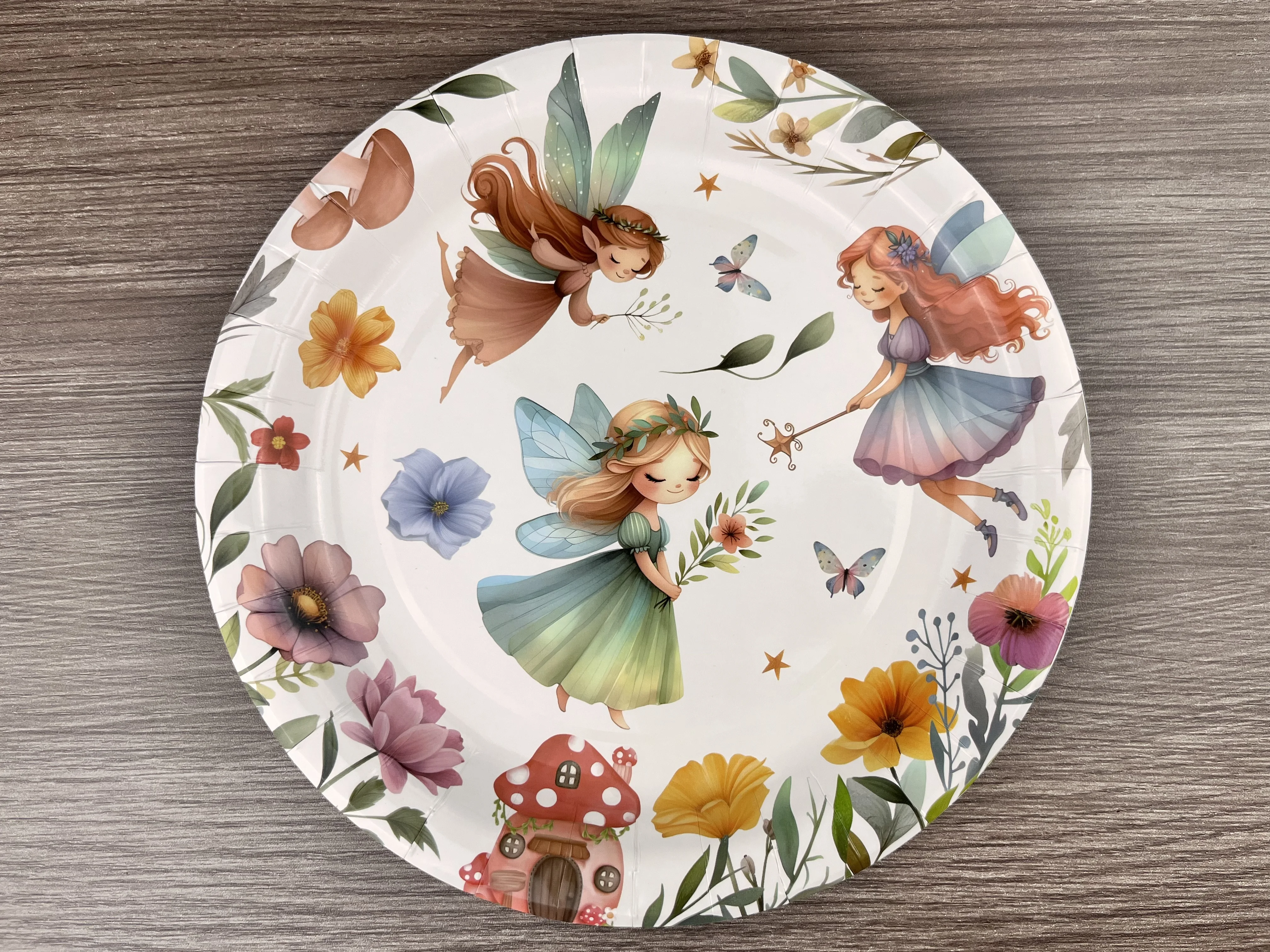 Butterfly Fairy Party Disposable Tableware Paper Plate Cup Napkin Tablecloth Little Fairy Girl Birthday Party Decoration