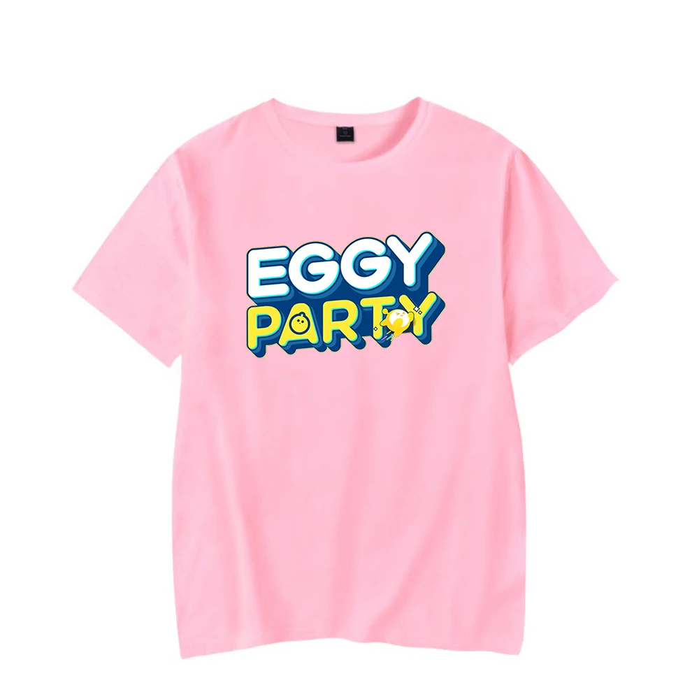 Homens e Mulheres Eggy Party Crewneck T-Shirt, Camiseta de Manga Curta, Harajuku Streetwear, Roupas Engraçadas do Jogo, Novo