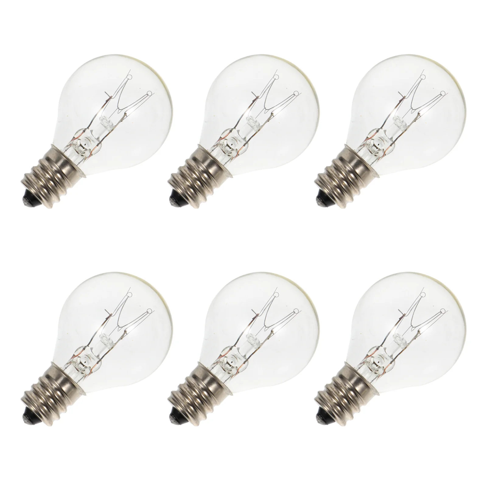 6 Pcs Aromatherapy Light Bulb Anti-vibration Bulbs Small Size Clear Wax Dimmable Base Replacement Lamp Glass Fragrance Diffuser