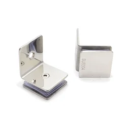 2pc 304 Stainless steel 90-degree glass clamp,Glass partition holder,mirror polishing,fix glass on the wall,bathroom accessories