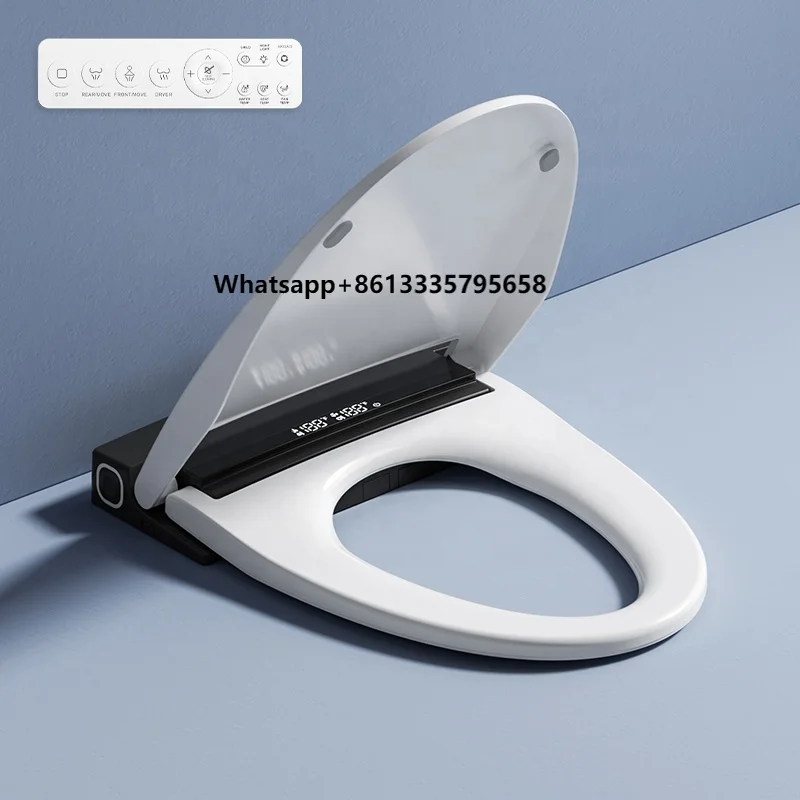 

Smart Toilet Seat Ultra Slim Automatic Cover Electric Bidet Lid Soft Close Adaptable Intelligent Heated Wc Toilet Seat