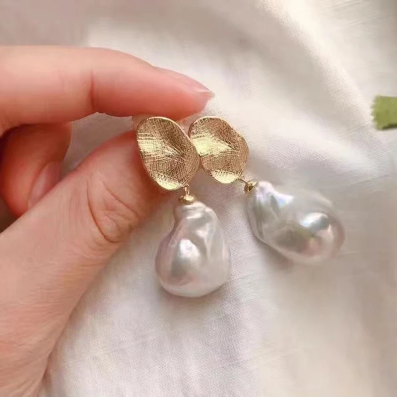 

S925 Sterling Silver Earring Posts Baroque Pearl Emp Setting Women's Faion Jewelry DIY Accories Korean Sle Ear Cuffs