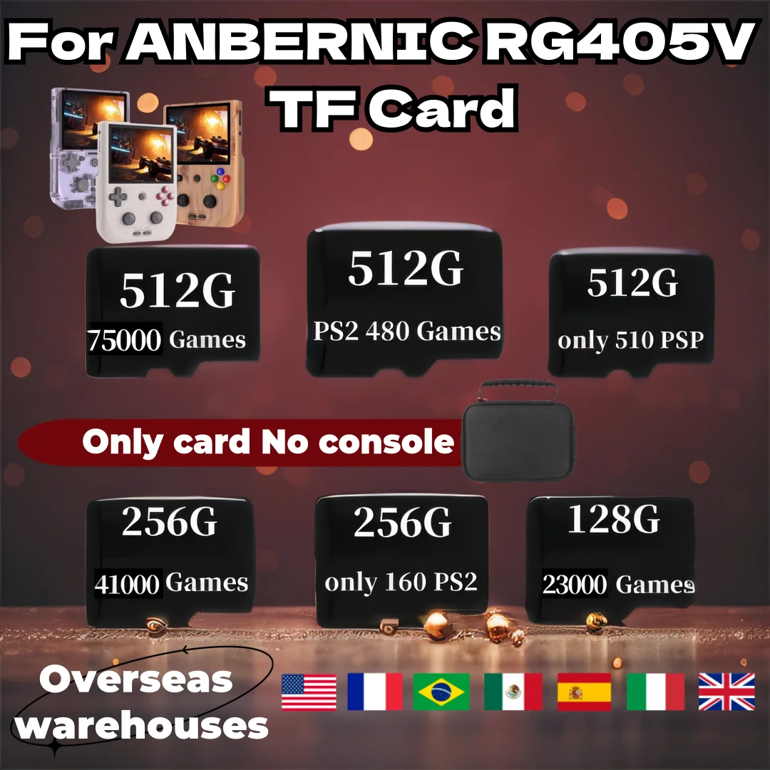 

For ANBERNIC RG405V TF Card Handheld Game Console Preloaded Game for Handheld Game 512G Built in 75000 Games Open Source System