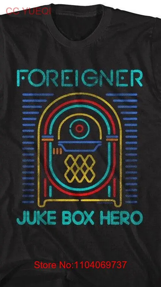 Foreigner Neon Juke Box Hero Men s T Shirt Vintage Rock Band Album Concert Tour