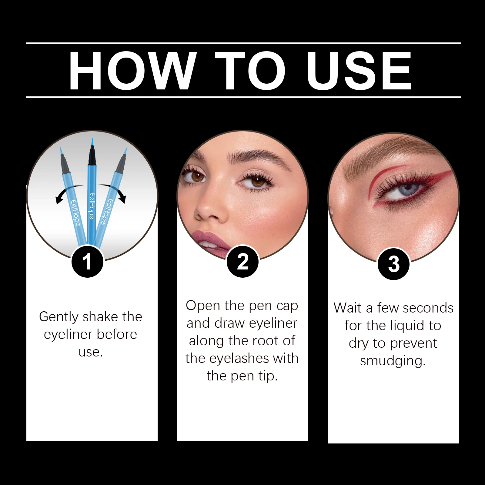 8-kleuren UV-neon eyelinerpotlood Gekleurde eyeliner Glad Sneldrogend Langdurig Waterdicht voor feestfestival Make-up Cosmetisch