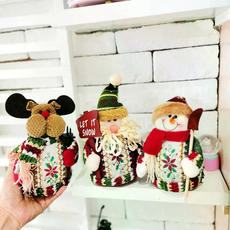 Nuevas muñecas de Navidad, decoración de árbol, adorno de Año Nuevo, Reno, muñeco de nieve, Papá Noel, muñeca sentada, decoración, Feliz Navidad