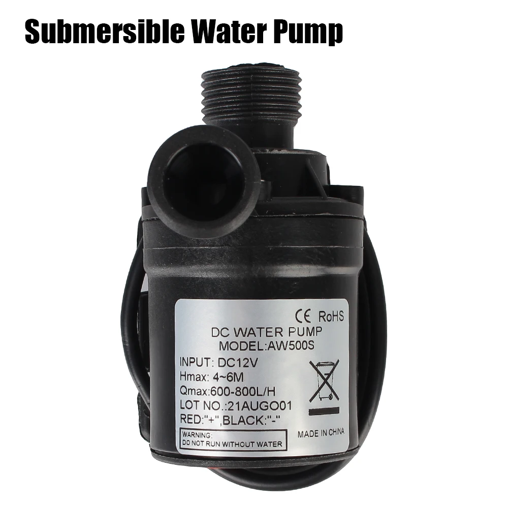 For Cooling System Fountains Heater DC 12V Ultra-quiet 800L/H Portable Brushless Motor Submersible Water Pump 5M Mini