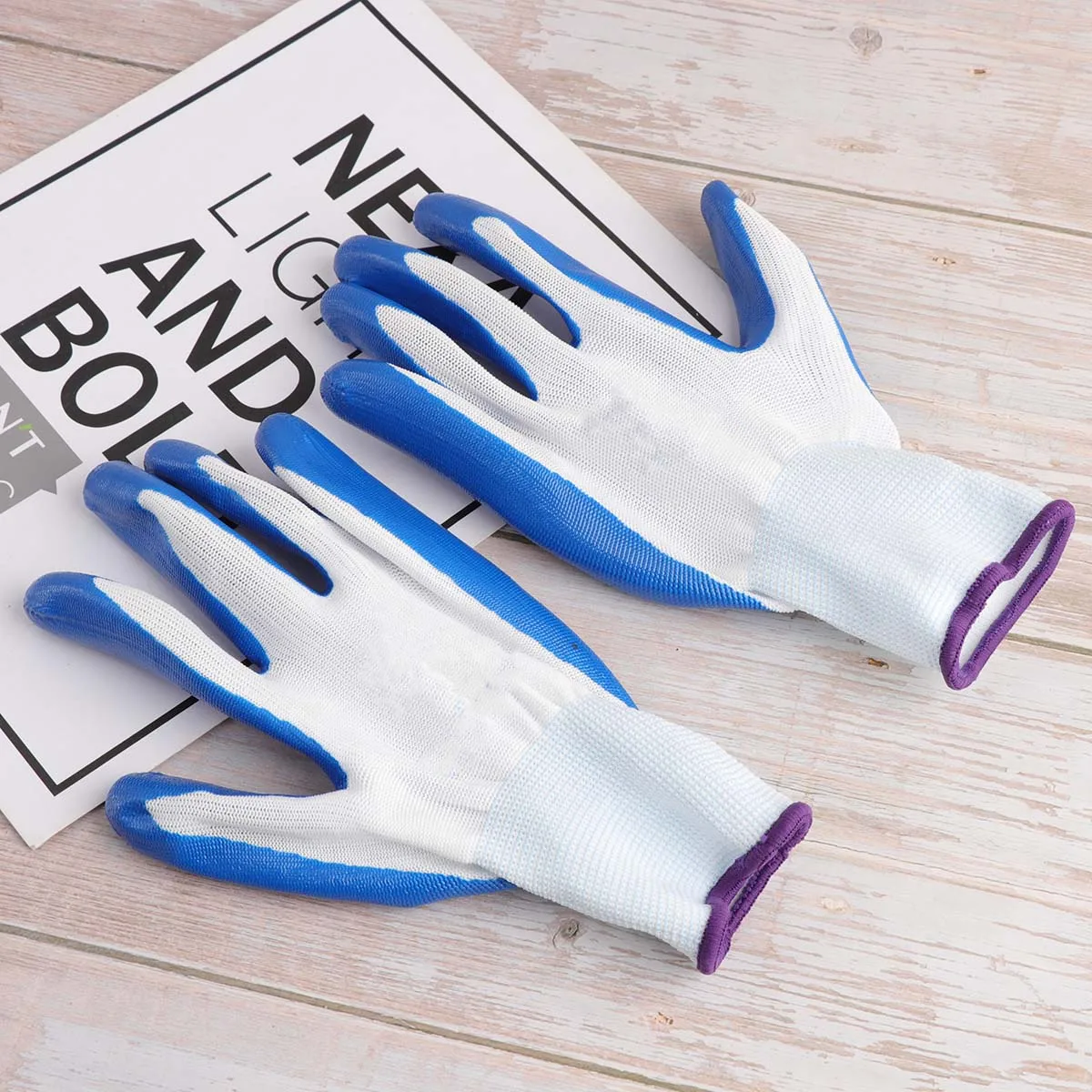 

12pcs Glue Protective Gloves Wear-Resistant Oil-Proof Labour Protection For Industrial Outdoor Thickened Pattern