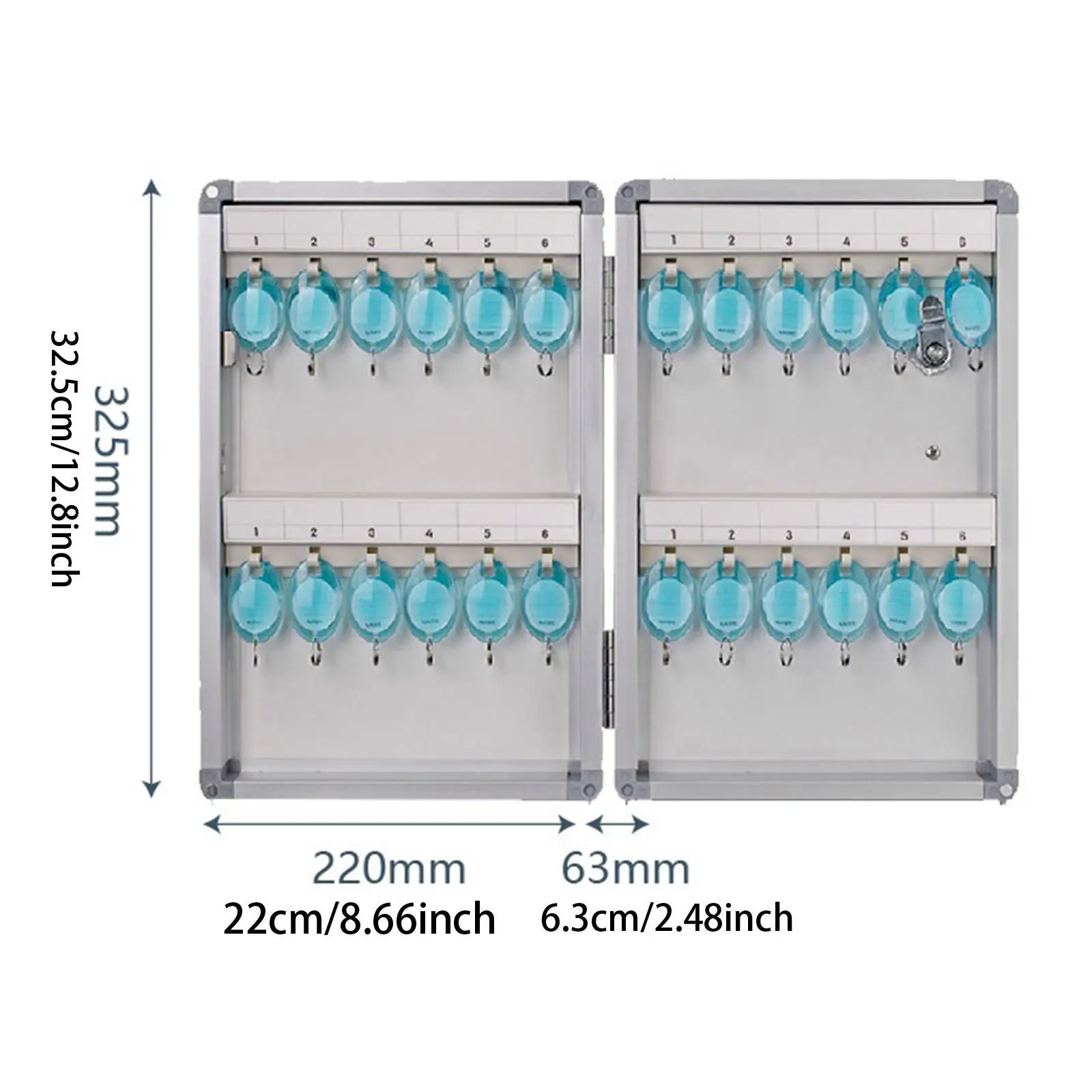 Wall Mount Key Lock Box Heavy Duty 24/32/48Keys Holder for Company Office