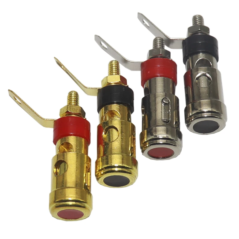 【4-2PCS】Gold-Plated Push-Type Spring Terminal Speaker Amplifier Spring Self-Locking Socket