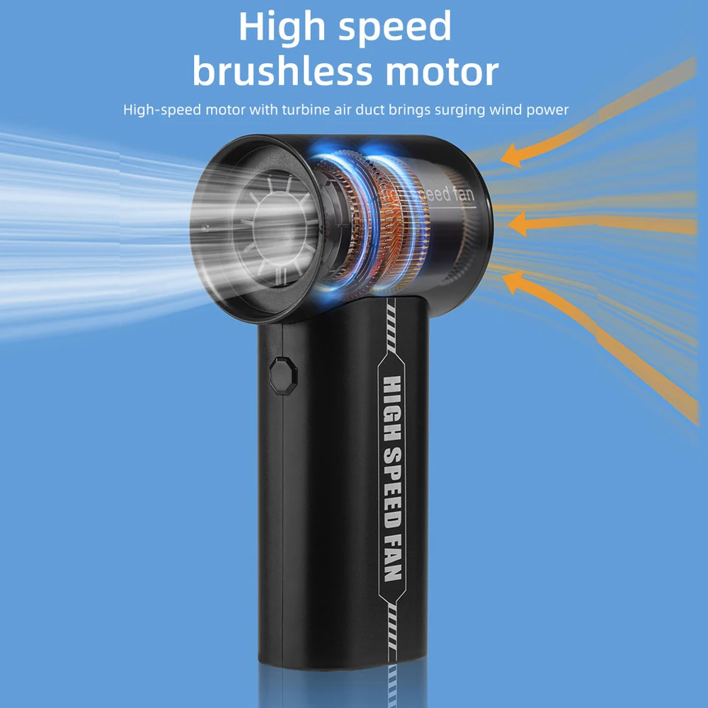 Mini Turbo Jet Fan Electric Air Duster with 5 Gear Adjustable 150000RPM Wind Speed 52m/s Car Computer Cleaning Blower Tool