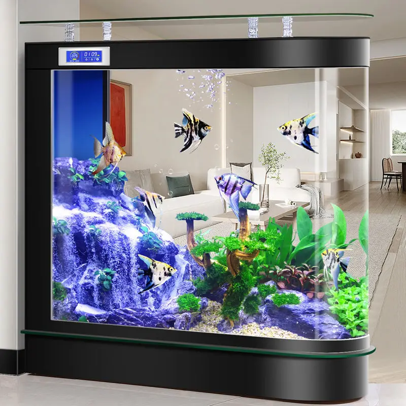 New bullet glass small and medium ecological screen living room home automatic water circulation floor fish tank