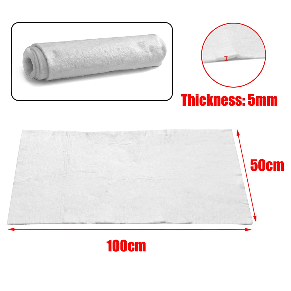 Motorcycle Exhaust Silencer Fiberglass Cotton Wadding Sheet Anti-noise Sound Insulation Flame Cotton Blanket 100 x 50cm