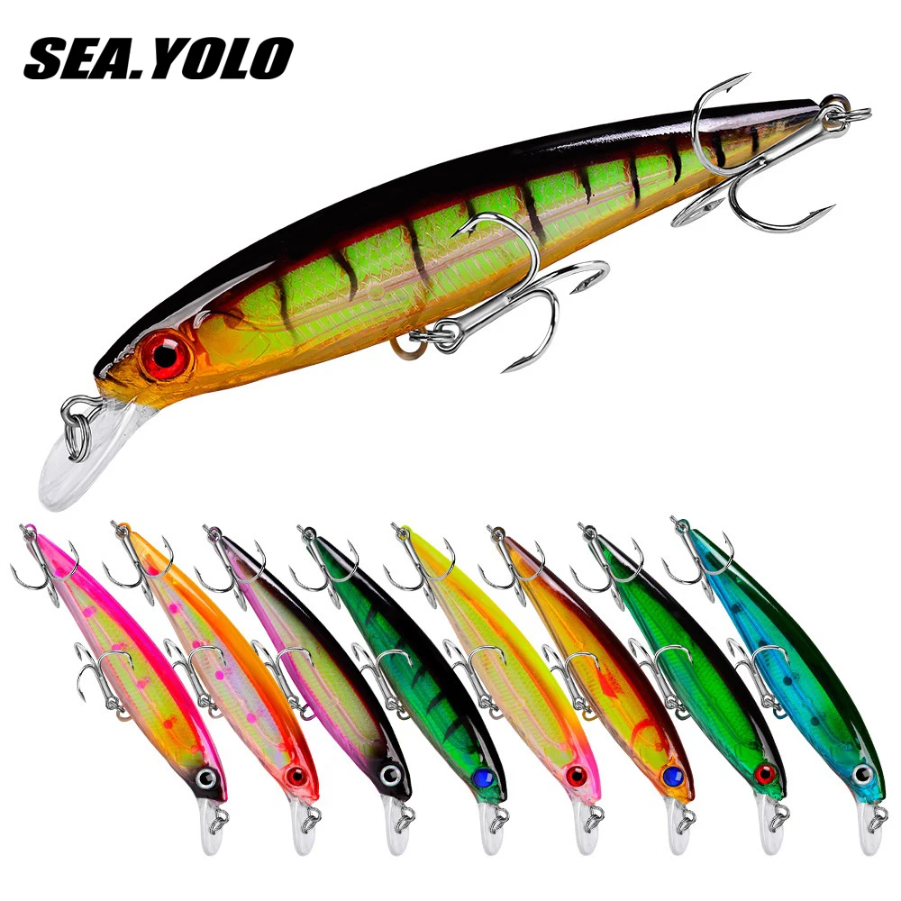 

Sea Yolo 1Pcs 13.4g Sinking Minnow Fishing Lure Colorful Artificial Bait 3D Eyes Hard Bait Fishing Wobblers For Sea Bass Fishing