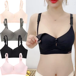 Woman Maternity Nursing Bras Solid Color Front Open No Underwire Pregnant Clothes Breathable Elastic Easy Breast-feeding Bra