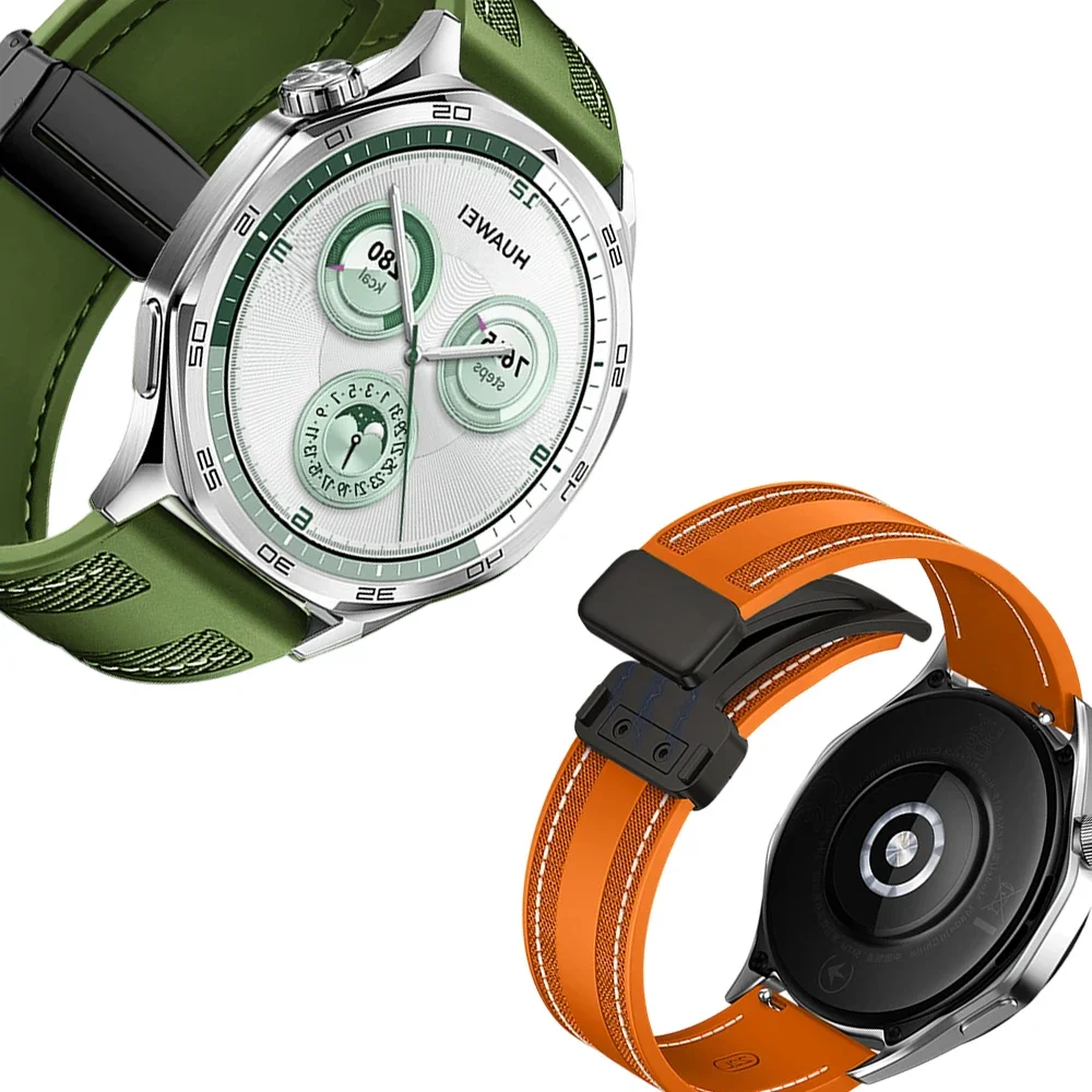 22 مللي متر العالمي الفرقة لهواوي ساعة 5 4 3 النايلون نسج المغناطيسي مشبك المطاط معصمه لهواوي GT5 4 3 2 46 مللي متر حزام