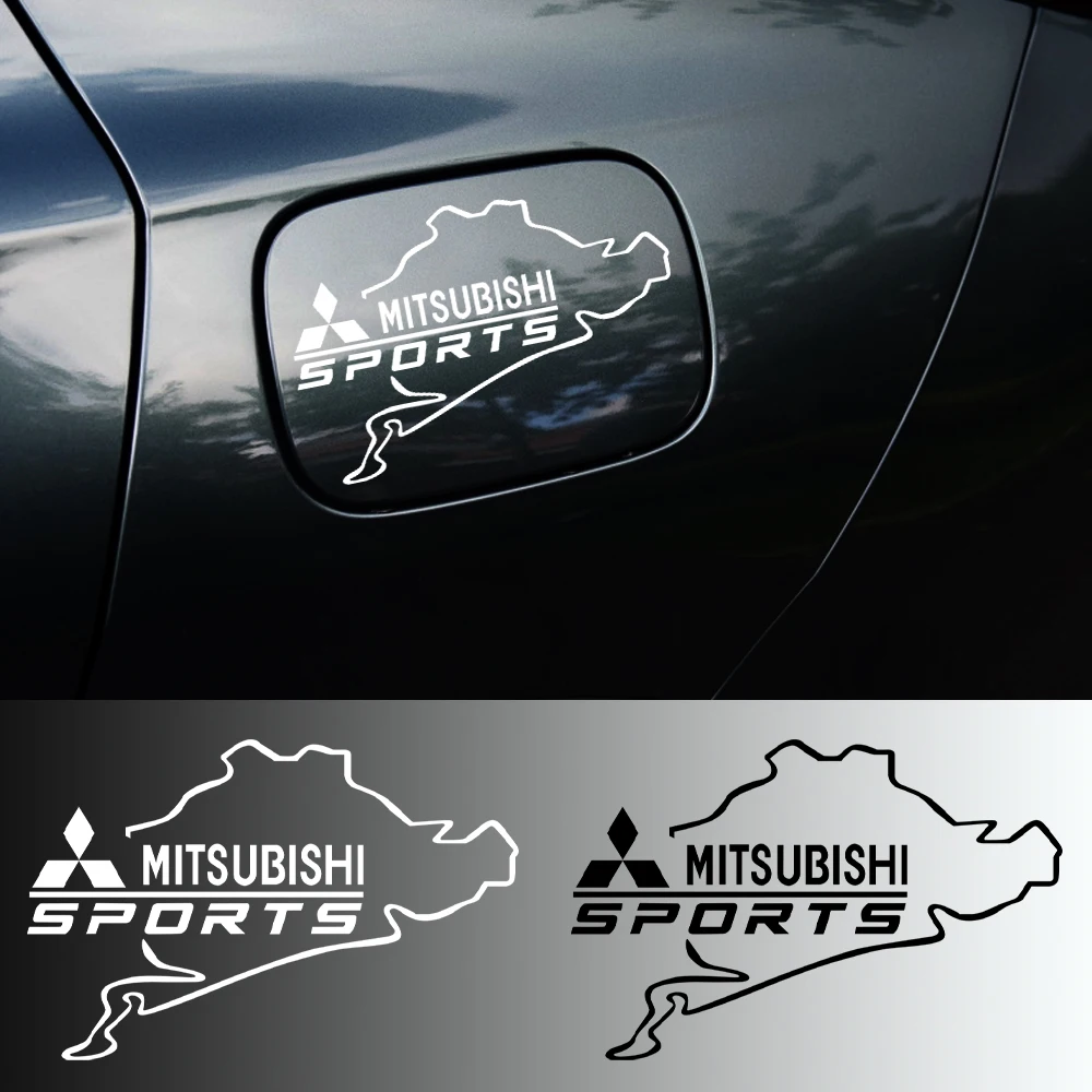 1pc estilo do carro tampa do tanque de combustível adesivo decoração do corpo decalque para mitsubishi ralliart lancer competição outlander asx ex airtrek