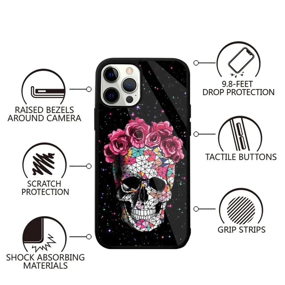 Mexican Catrina Skull   Phone Case Strong Magnetic For IPhone 15,14,13,Pro,Max,Plus,11,12,Mini For Magsafe Wireless Charging