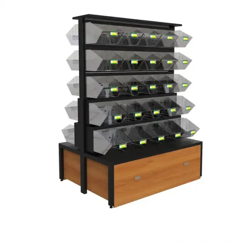 custom.Single Side Bulk Snack Dried Fruit Candy Rack With Acrylic Candy Display Racks