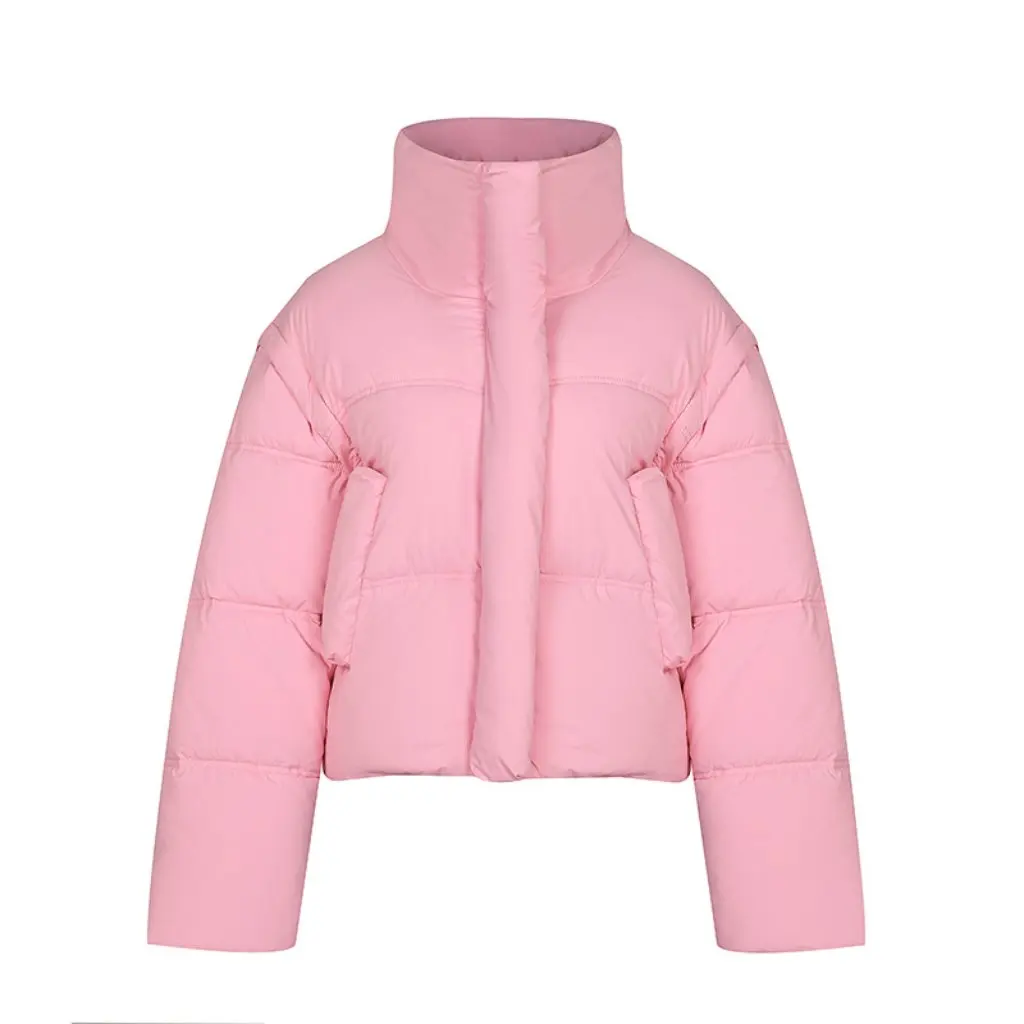 

Women's Korean Style Short down Cotton-padded Jacket with Detachable Sleeves Warm All-match Winter Coat New