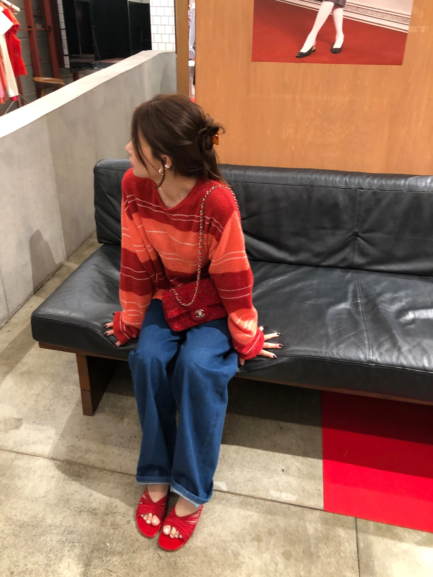 

WXLSTUDIO 0228 Snnei Loose Fit Color Blo Striped round Ne Pullover Woolen Sweater Women's Spring Long Sve Knitwear