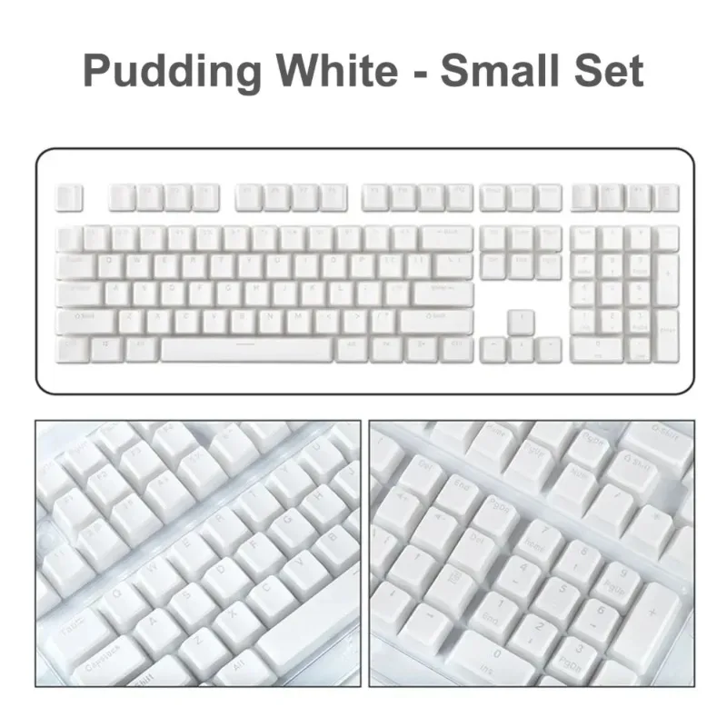 Pudding Keycaps, PBT Shine Through Keycaps 130 Keys Set OEM Profile, for 100%, 75%, 65%, 60% Keyboard for Mechanical Keyboard