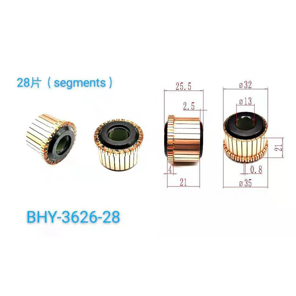 32*13*21(25.5)*28P Copper Bars Alternator Electric Motor Commutator BHY-3626-28 for 150 230 Angle Griinder