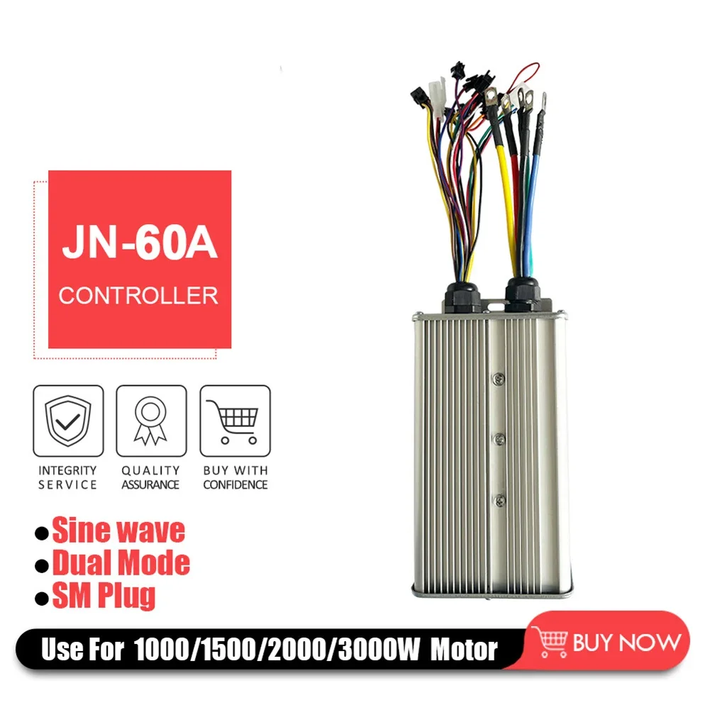 

1pc 48V-72V JN-60A 1000W-3000W Motor Dual Controller For Electric Bicycle Scooter Lithium Battery Modification Controllers