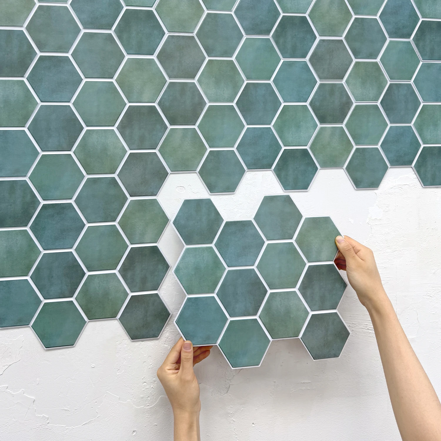 1/10 قطعة لوحة حائط ثلاثية الأبعاد قابلة للتقشير والالتصاق، غطاء جدار ديكور المنزل، ديكور على الطراز الشعبي، مقاومة للماء، سهلة التركيب. #1