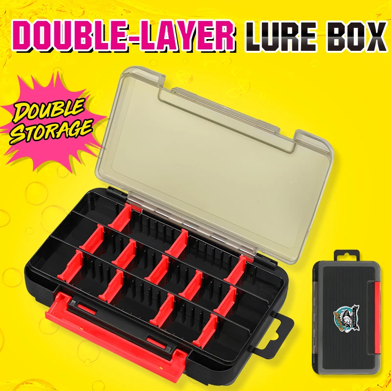 TSURINOYA RX17 caja de señuelos doble capa impermeable para pesca