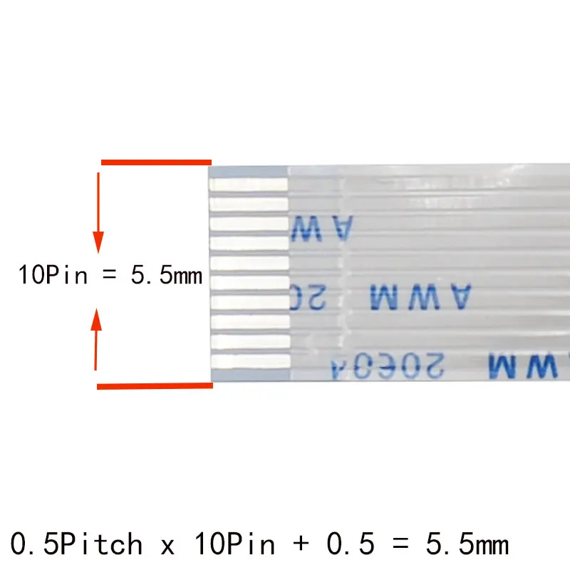 (10pcs)0.5mm Type-B FFC/FPC Wire 5/10/15/20/25cm Flexible Flat Cable 4/5/6/8/10/12/14/16/18/20/22/24/26/28/30 Pin