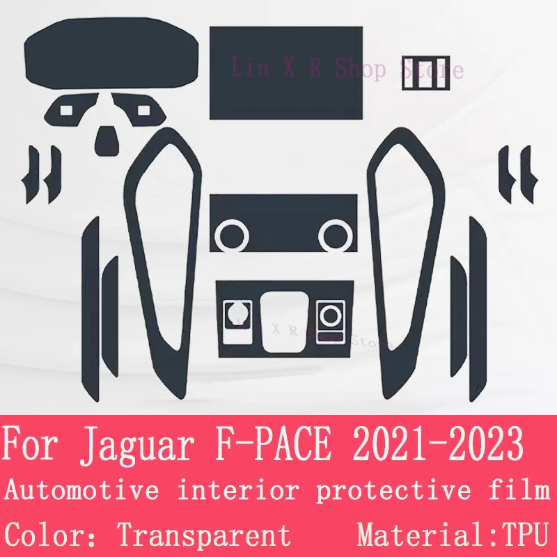 For Jaguar F-PACE 2021-2023  Gearbox Panel Navigation Screen Automotive Interior TPU Protective Film Cover Anti-Scratch Sticker