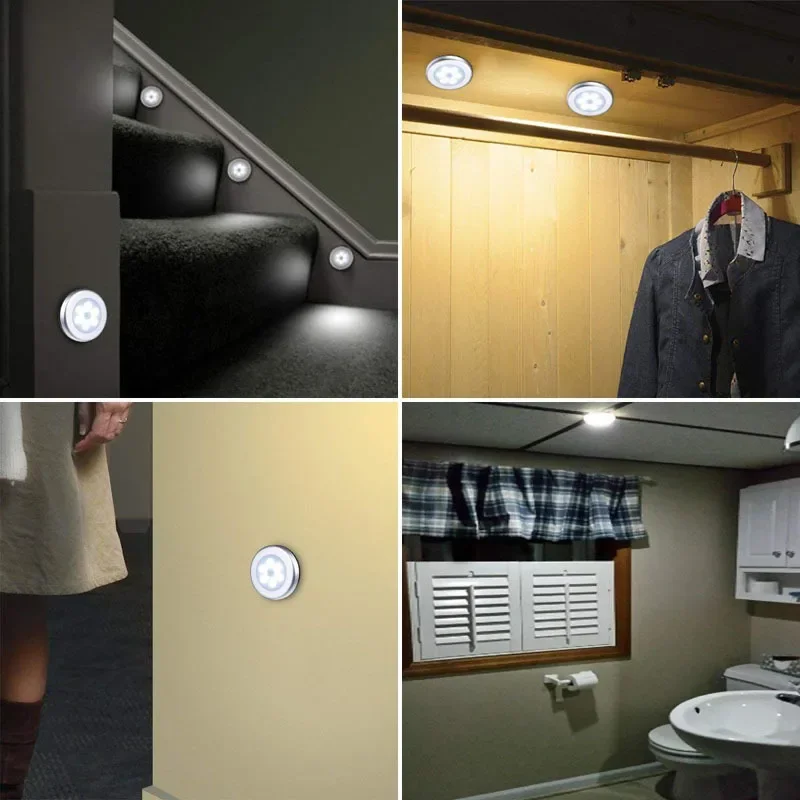 Night Light With PIR Motion Sensor Wireless LED Battery Lamp Protable Magnetic For Bedroom Kitchen Cabinet Lighting