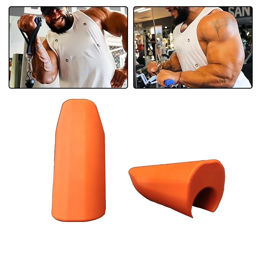 2PCS Dumbbell Barbell Grips Handles Silicone Anti-Slip Protect Pad For Pull Up Weightlifting Support Gym Body Building Workout