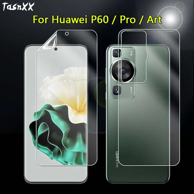 Front / Back Soft TPU Film For Huawei P60 Pro Art Ultra Clear Anti Scratch Full Coverage Screen Protector -Not Tempered Glass