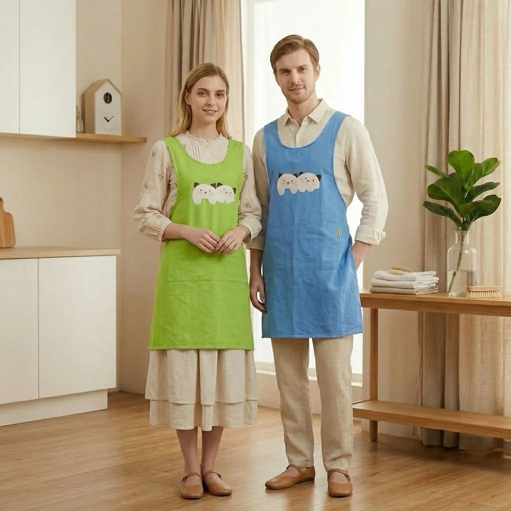 Fashion Cute Nail Shop Coffee Nursery Apron Pinafore For Women Kitchen Baking Gowns Print Logo