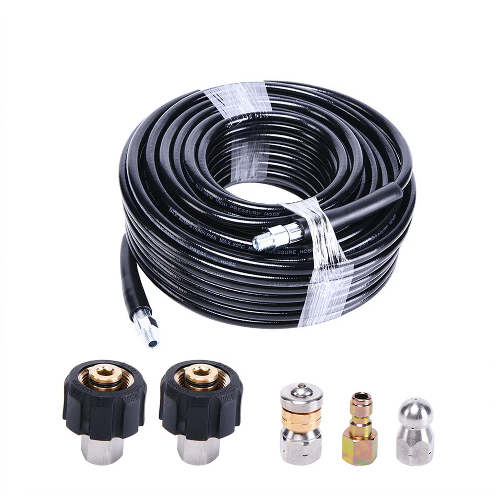 High Pressure Drain Cleaning Hose Kit Sewer Jetting Nozzle Attachment For Pressure Washers Home Sink Pipe Maintenance Tools