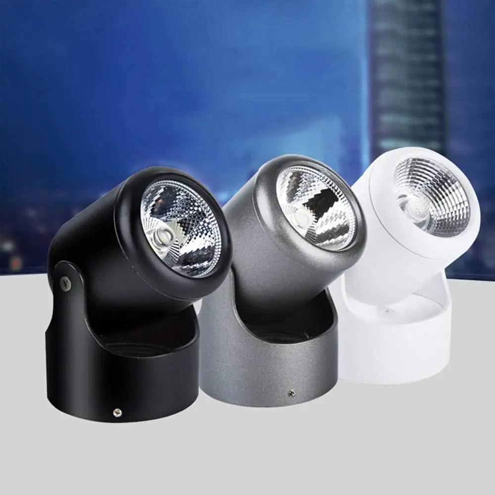 Wall Mounted Downlight Cob Spotlight Led Living Room Picture Light Concentrated Ceiling Light Free Hole Adjustable Ceiling Lamp
