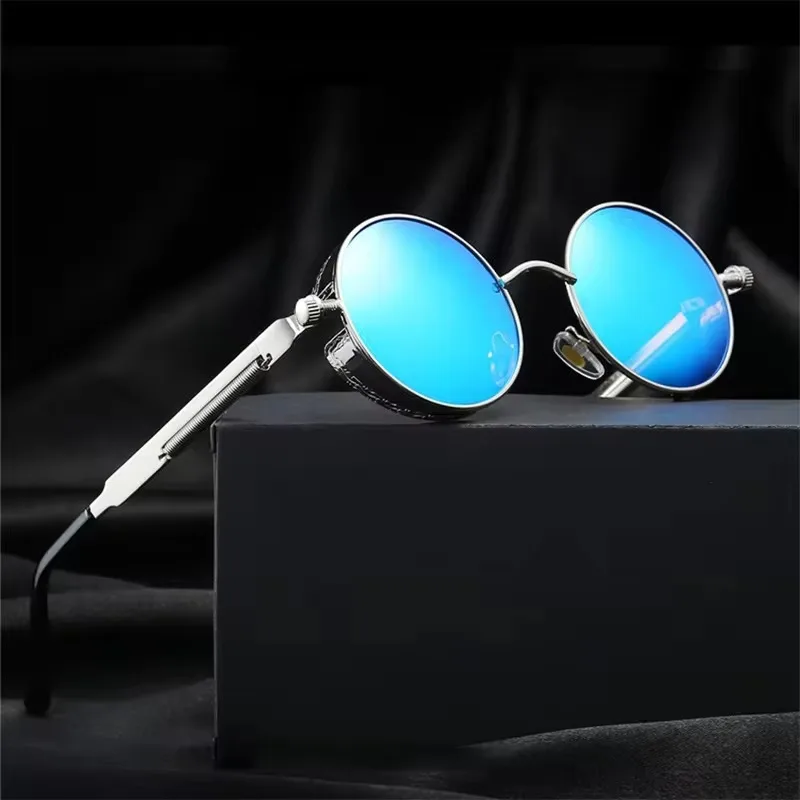 Modischer Steampunk-Sonnenbrille mit Rundrahmen für Damen und Herren, Luxuriöses Design für Outdoor, Strand und Reisen, Punk-Sonnenbrille 2026