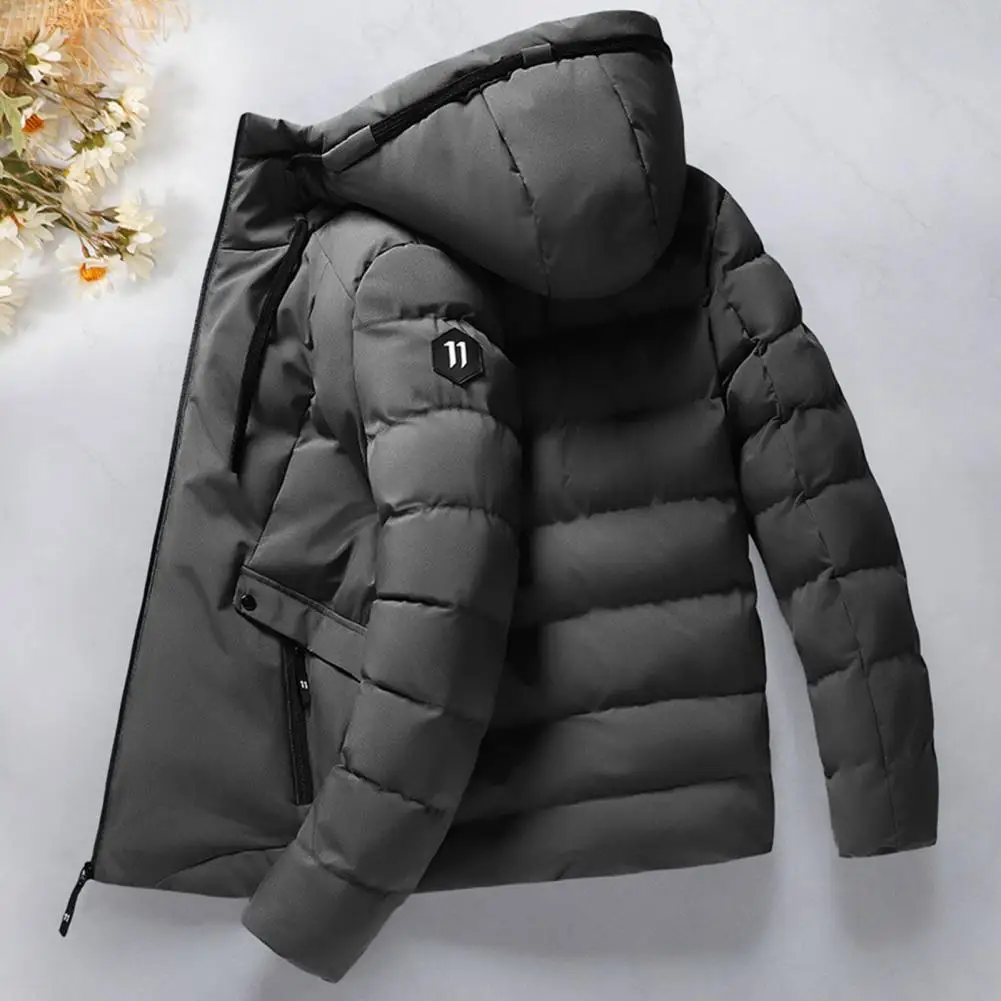 Chaqueta de invierno con capucha para hombre, abrigo cálido a prueba de viento, chaquetas gruesas con cremallera s, abrigos de plumón sólidos, M-3Xl