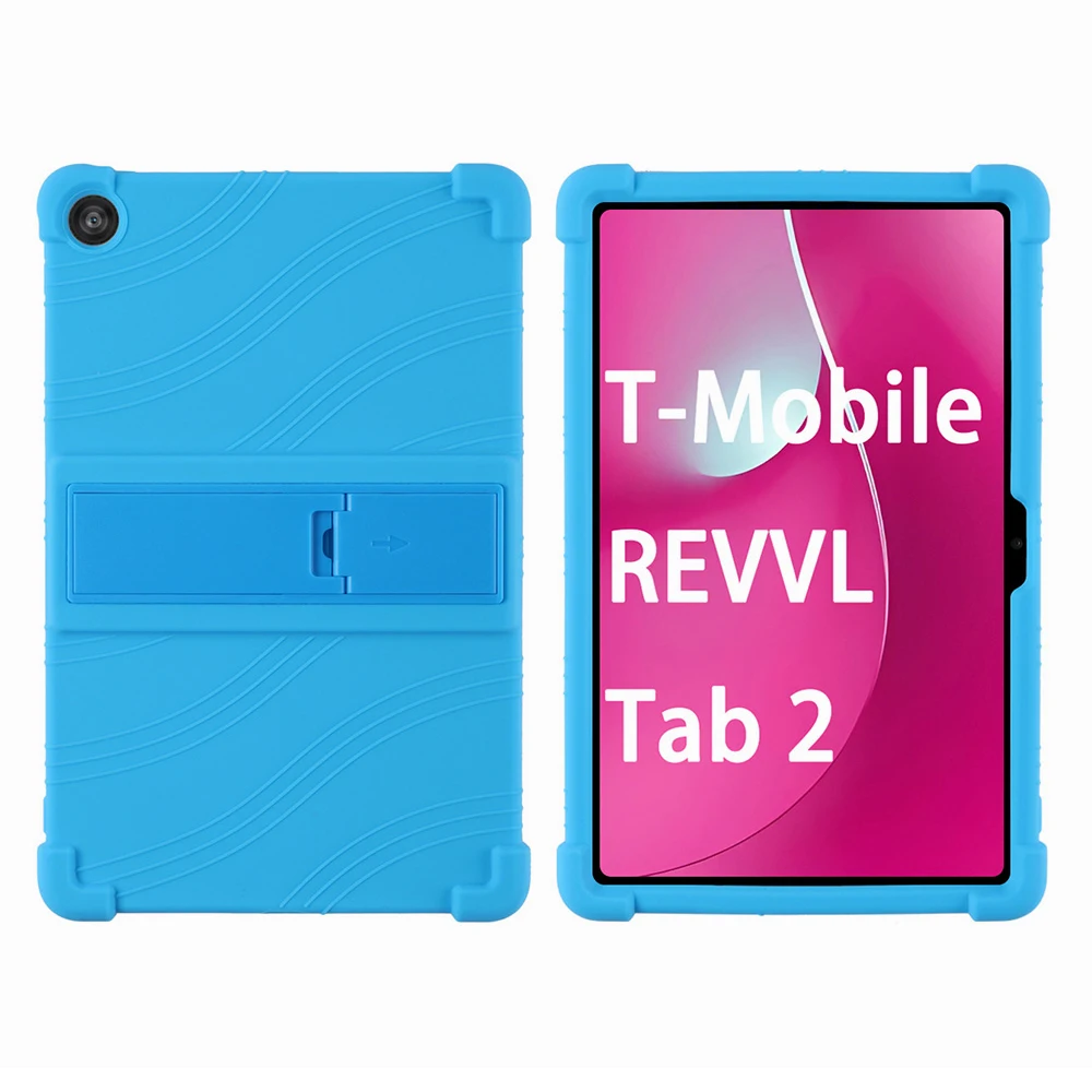 

For T-Mobile REVVL Tab 2 (2025) Case Adjustable Kickstand Silicone Tablet Protective Cover - Baby Blue