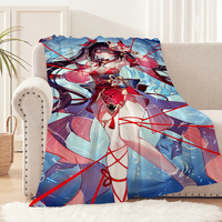 H-honkai anime S-star R-rail Blanket Flannel warm comfort  soft plush blanket for sofa living room office bedroom travel gift