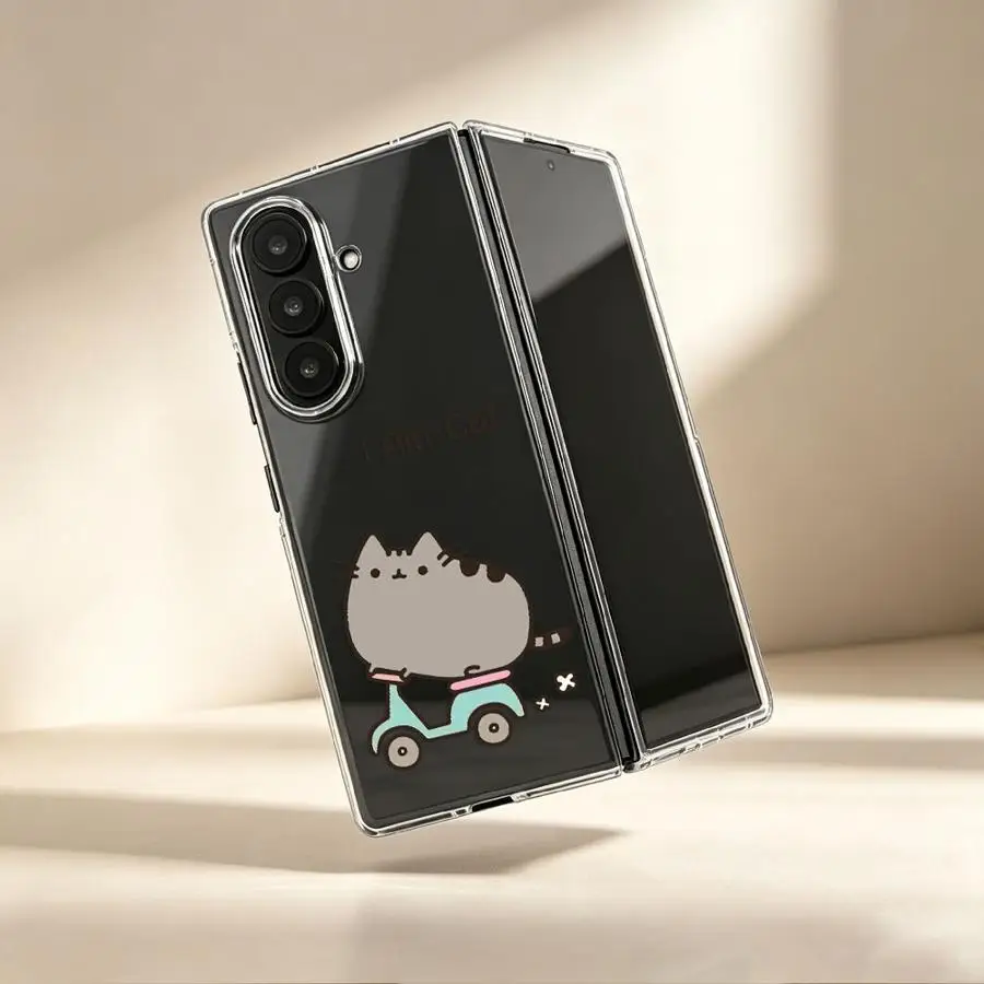 Cute P-Pusheens Cat Hot Case for Samsung Galaxy Z Fold 8 Ultra ZFold4 ZFold5 ZFold6 ZFold7 Z Fold 7 6 5 4 3 ZFold3 Phone Funda