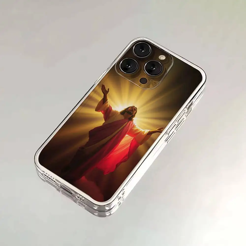 Coque de téléphone fe chrétienne religieuse jésus pour iPhone 16,15,14,13,12,11,17 Pro,Max,Plus,X,XS,XR,SE,Mini couverture souple transparente
