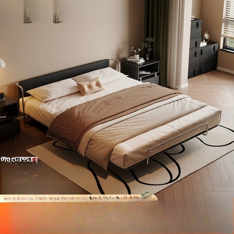 

Средневековая кровать-шкаф из углеродистой стали, кованая тонкая прикроватная полка из кожи для небольших квартир, компактная кровать-шкаф в стиле Баухаус, без сборки