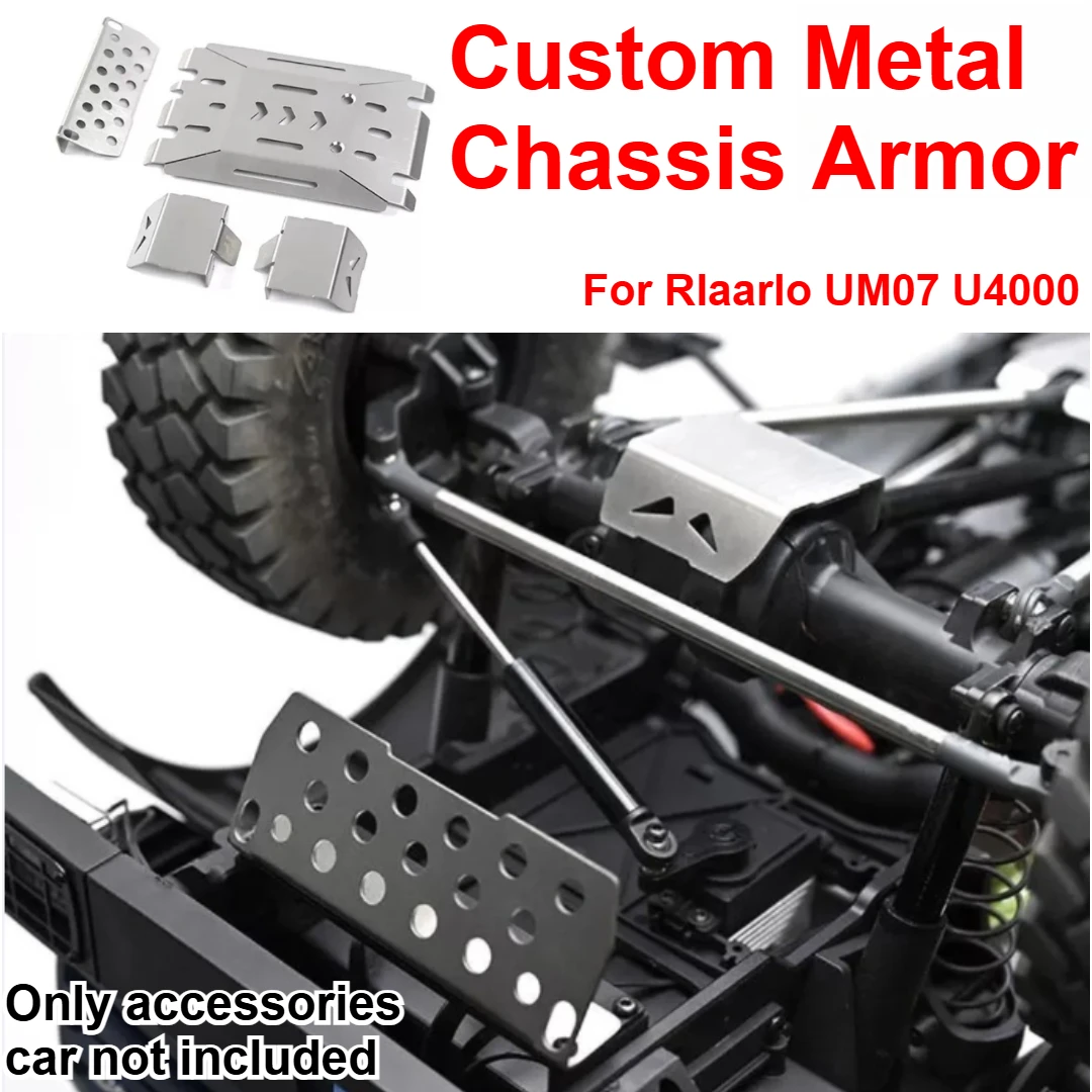 DIY Metal Chassis Armor Custom Model Underbody Protection For 1/7 RC Off‑Road Truck Rlaarlo UM07 U4000 Upgrade Accessories